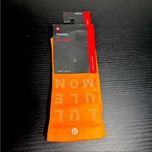 Lululemon Reflective Orange PowerStride Crew Sock